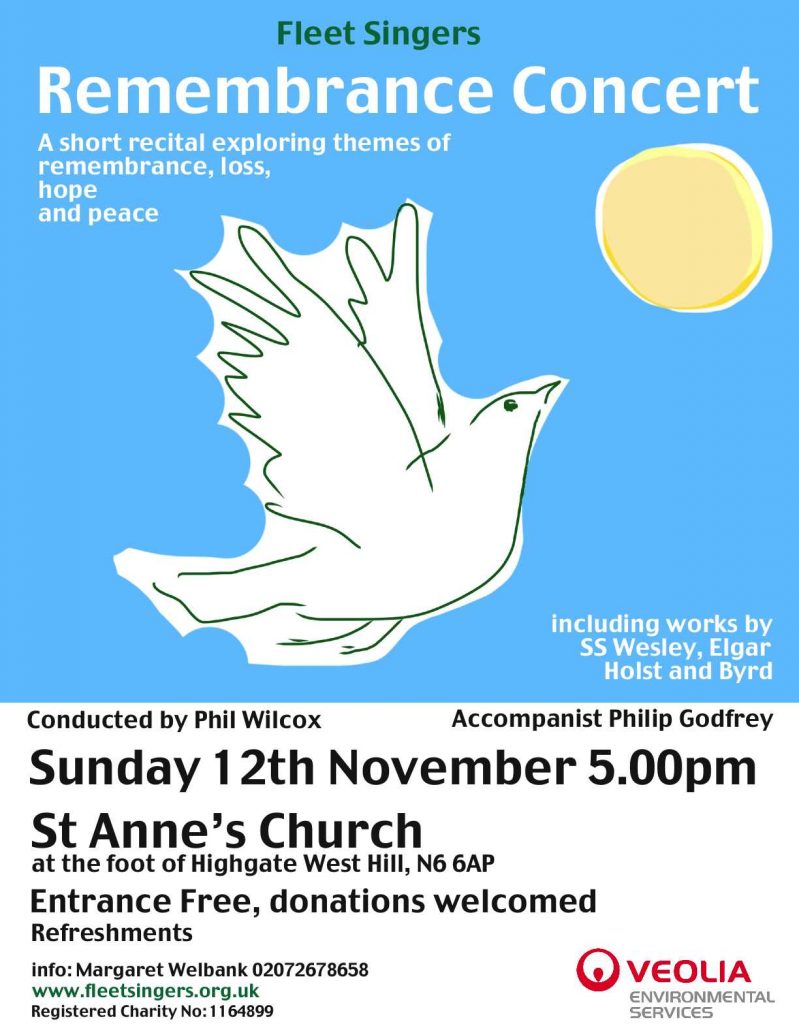 Peace dove with concert details